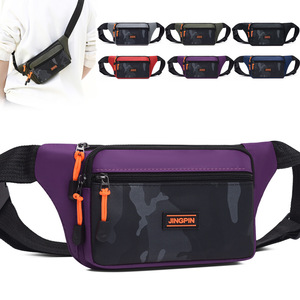 JINGPIN Men's Waist Bag Nylon Multi Compartment Large Capacity Outdoor Sports Water Resistant Casual Crossbody Bag - Product Image 1