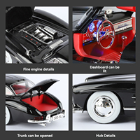 Modèle de voiture miniature en alliage Diecast benz 300sl 1:18, classiques, voitures anciennes, simulation de voitures, collection, modèle de jouet en métal, véhicule d'exposition, cadeau pour garçon