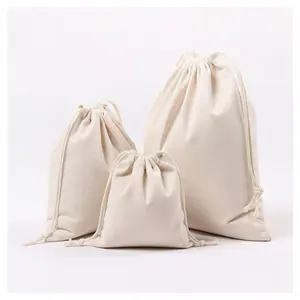 Reusable Custom Small Luxury Black Backpack Muslim Shopping Pouch Canvas Organic Viscose Geometric Drawstring Cotton Bags