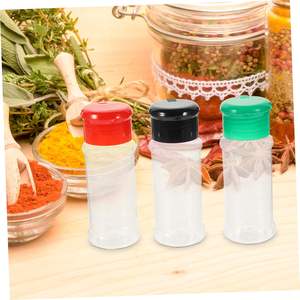 Envase de Plástico Transparente de 100 ml para Especias en Polvo, Grado Alimenticio, con Tapa Abatible Negra Tipo Mariposa - Product Image 6