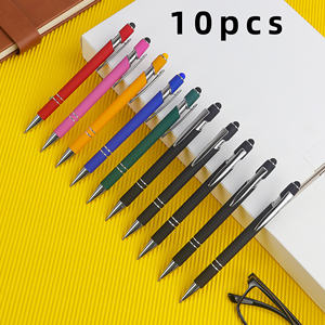 Stylo à bille en aluminium promotionnel le moins cher avec écran tactile en caoutchouc souple, logo personnalisé bon marché pour télé<span class=keywords><strong>phone</strong></span>, stylo à bille - Product Image 3