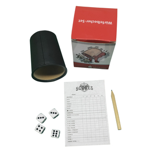 Juego de caja de dados de cuero con forro de franela, dados y libro de puntuación, juego de dados de cuero personalizado - Product Image 1