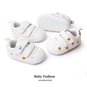 0-1 Year Cute And Caring Casual Warm And Comfortable Anti Slip White Byby Girl And Boy Newborn Sport Board Shoes