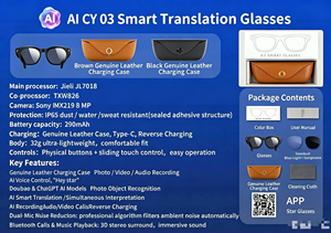 Nouvelles lunettes intelligentes CY03, caméra HD 8MP, enregistrement vidéo 1080P, 270mAh, étanches IPX-4, étui de charge magnétique, navigation AR, IA - Product Image 5