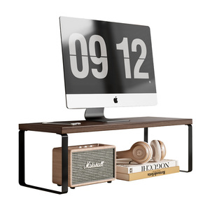 <b>Desktop</b> Monitor Stand Wooden <b>Riser</b> Screen Lifter Storage Base For Office Organization - Product Image 5