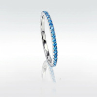 Bague pour femme en argent sterling 925 micro-pavée et entièrement incrustée, colorée, style barre, bijoux de mode empilables de luxe léger