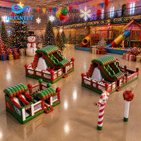 Château gonflable de Noël personnalisé, château gonflable, toboggan gonflable combiné pour aire de jeux intérieure et extérieure