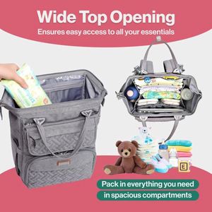 Sac à langer multifonctionnel grand format avec tapis à langer, sangles pour poussette et étui à sucette, élégant pour les voyages, échantillon gratuit - Product Image 2
