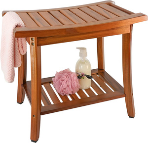 Banc de <span class=keywords><strong>douche</strong></span> en teck avec poignées, <span class=keywords><strong>tabouret</strong></span> de bain Spa en <span class=keywords><strong>bois</strong></span> avec rangement - Product Image 2