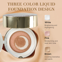Fond de teint liquide trois couleurs couvrant à effet satiné et poudre pressée à double effet Maquillage Air Cushion