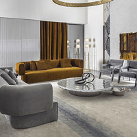 Canapé italien en cuir mat de luxe léger, canapé italien moderne pour villa, grand canapé en cuir tissé à couches plates