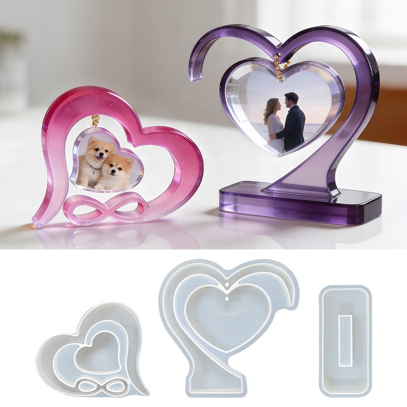 DM1316 Heart Photo Frame Silicone Molds