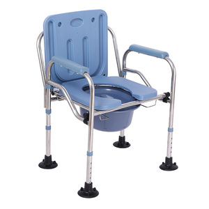 Foldable Portable Toilet <b>Chair</b> For Elderly Disabled With Non Slip Seat Large Straight Body Design - Product Image 1