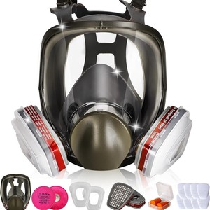 Cartuchos <span class=keywords><strong>de</strong></span> silicona reutilizables <span class=keywords><strong>de</strong></span> cara completa Negra Máscara <span class=keywords><strong>de</strong></span> gas Filtro <span class=keywords><strong>de</strong></span> carbón <span class=keywords><strong>para</strong></span> polvo Máscara <span class=keywords><strong>de</strong></span> gas <span class=keywords><strong>para</strong></span> pintura en aerosol con filtros dobles - Product Image 1