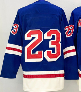 Jersey Hoki Es Gaya New York Pria 2024 # 10 # 20 # 31 # 93 Seragam Bordir Penuh Jahitan Rapi Penyerap Keringat 100% Poliester - Product Image 3