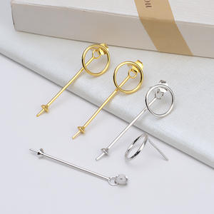 Han DIY S925 Silver Earrings with 5-6 Pearls Phoenix Tail Earpin 1011 Empty <b>Tray</b>-Female <b>Jewelry</b> Accessories in Bag Packaging - Product Image 1