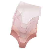Ensemble de 6 pièces de sous-vêtements pour femme en soie glacée européenne/américaine, tricot Dobby, string sexy, ODM, en nylon et coton, séchage rapide, entrejambe invisible