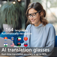 Lunettes de traduction intelligentes F16 : Traduction IA en temps réel, chargement magnétique, appels mains libres sans fil, vocal, IPX-6