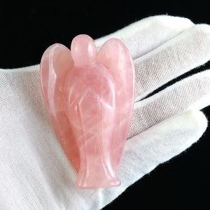 3 Polegada Esculpida Anjo Guardião Rosa Quartzo Cristal Reiki Pedra de Cura Estatueta Preta Home Decor Meditação Presente Espiritual - Product Image 3