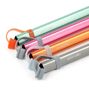 Aksesori dapur Kemah portabel luar ruangan kotak sumpit warna-warni kotak penyimpanan tabung aluminium