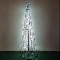 Extérieur Étanche Festival Décoration Cour DC31v Amovible Conique Arbre Lumière Étoile À Cinq Branches Mât De Drapeau Lumière