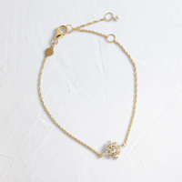 Bracelets à breloques en argent sterling 925 plaqué or pour femmes, avec zircone cubique, vente en gros