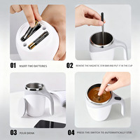 Nouveau verre intelligent en acier inoxydable électrique magnétique auto-agitant tasse à café Vortex Portable mélangeur tasse/USB Rechargeable Shaker