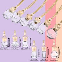 Ensemble de flacons diffuseurs de voiture vides avec bouchon en liège, sac en organza, diffuseur d'air suspendu en verre transparent 5-10ml, personnalisable par sérigraphie