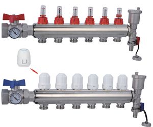 Collecteurs en laiton avec purgeur et robinet <span class=keywords><strong>à</strong></span> bille, design traditionnel pour le chauffage par le sol radiant <span class=keywords><strong>à</strong></span> domicile - Product Image 4