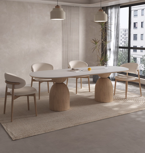 Juego de <span class=keywords><strong>Comedor</strong></span> de Madera Maciza de Fresno de Lujo, <span class=keywords><strong>6</strong></span> <span class=keywords><strong>Sillas</strong></span>, Diseño Rústico Moderno, Muebles para <span class=keywords><strong>Comedor</strong></span>, Fabricante de Foshan - Product Image 1
