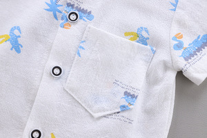 ชุดเสื้อยืดลายสัตว์และกางเกงลำลองแฟชั่นขายส่งสำหรับเด็กผู้ชายแบบสองชิ้น - Product Image 4