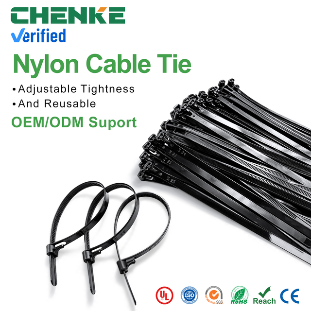 ChenKe   100pcs One Pack Reusable PA 66 Nylon 66 Releasable Cable Ties Model 4*200 Durable for Electrical Use