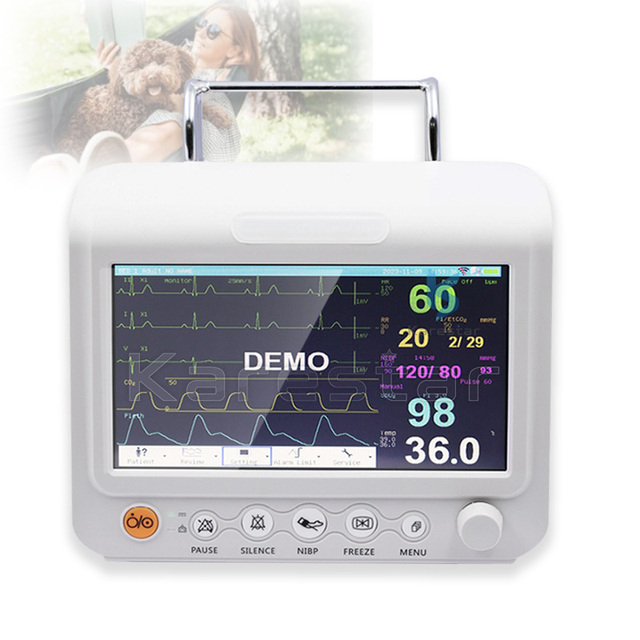 High Quality 7 Inch Vet Patient Monitor Multi-Parameter Medical Device with Electric Power Source Patient Monitor