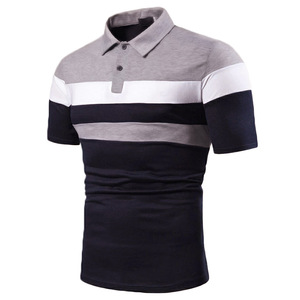 Polo <span class=keywords><strong>a</strong></span> Maniche Corte da <span class=keywords><strong>Uomo</strong></span> Estiva in Cotone con Design Patchwork <span class=keywords><strong>a</strong></span> Colori e Colletto Casual <span class=keywords><strong>a</strong></span> <span class=keywords><strong>Righe</strong></span> per Golf - Product Image 5