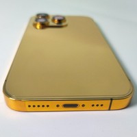 Étui de téléphone de luxe plaqué or pour iPhone 16 Pro Max Series, cadre doré avec gravure de diamants, logo personnalisable en option