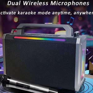 40 Wát Karaoke loa với hai micro di động loa không dây với microphone PA hệ thống RGB LED Máy Karaoke cho người lớn - Product Image 3