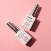 Vernis à ongles gel UV avec base et top coat en caoutchouc coloré, logo personnalisé, plus de 30 couleurs, usage professionnel en salon, séchage rapide LED 30s, non toxique, nude, marque privée