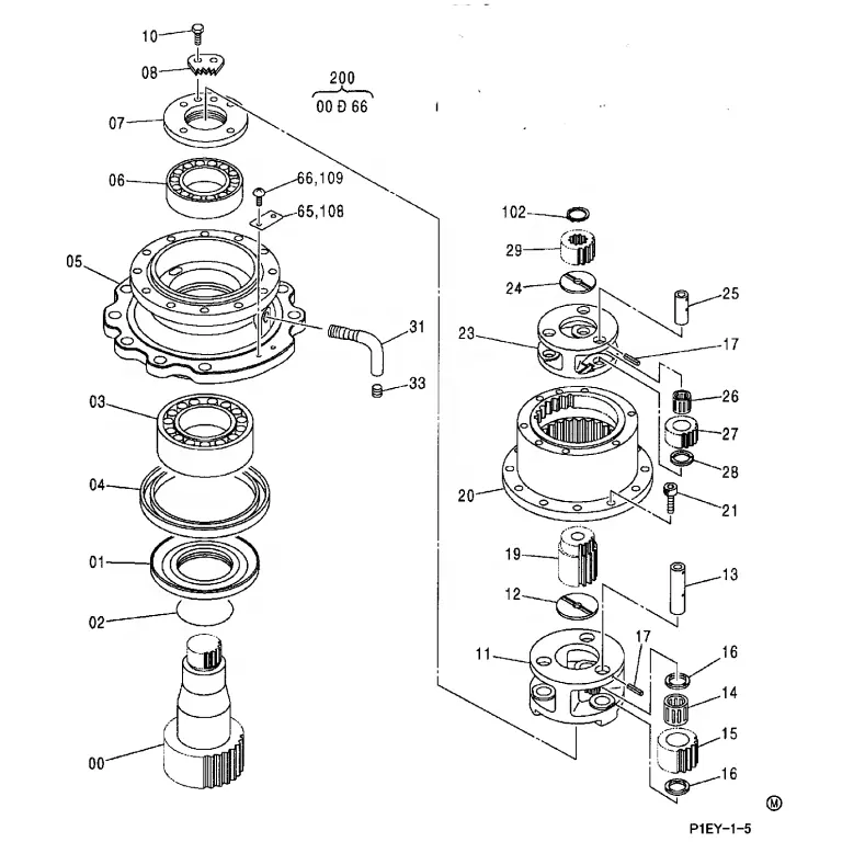 9196343 ZX120 ZX125US ZX130 perangkat ayunan ekskavator Motor ZX110 Gearbox ayunan untuk Hitachi