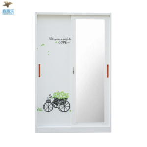 Stahl Armoire à <span class=keywords><strong>vêtements</strong></span> à 2 portes Almirah Design Fer Szafa avec garderobe Meubles de chambre à coucher <span class=keywords><strong>Vêtements</strong></span> suspendus Lemari Pakaian - Product Image 1