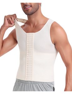 Gilet amincissant <span class=keywords><strong>pour</strong></span> homme, gaine de compression ventre plat, <span class=keywords><strong>corset</strong></span> ajustable à crochets - Product Image 2