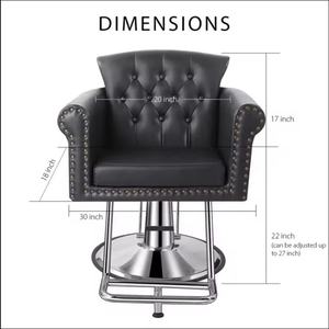 Fauteuil de Barbier Hydraulique Capitonnée avec <span class=keywords><strong>Strass</strong></span>, Accoudoir Vintage à Clous, <span class=keywords><strong>Chaise</strong></span> de Coiffure et de Coupe pour Salon de Beauté et Coiffure - Product Image 5