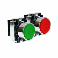Bouton-poussoir série LAY5 22 mm avec plaque de montage métallique, bouton d'arrêt d'urgence, voyant lumineux, bouton de commande industriel