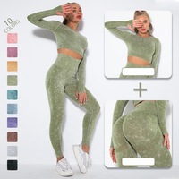 Leggings De sport Push-Up sans couture pour femmes, pantalon De Yoga délavé à l'acide, personnalisé, nouveau Style,