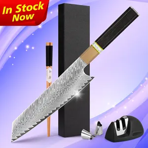 سكاكين الشيف المتخصصة اليابانية ذات المقبض الثماني بطول 8 بوصة مصنوعة من الفولاذ الدمشقي 67 طبقة سكين vg10 من جيوتو كيريتسوكي