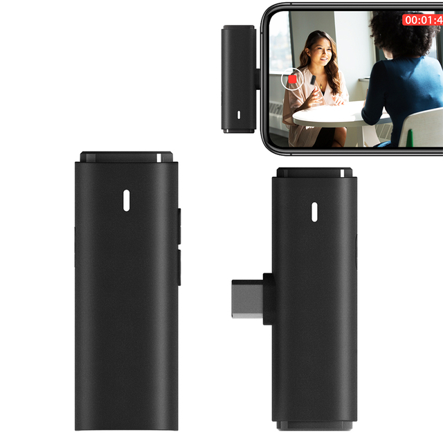 2.4G Professional Wireless Lavalier Microphone for Recording TikTok YouTube Vlog 20ms Low Latency Noise Cancelling
