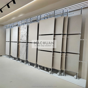 Machuan trượt tráng men tấm gạch hiển thị kệ cho showroom tấm đá cẩm thạch trình bày - Product Image 4