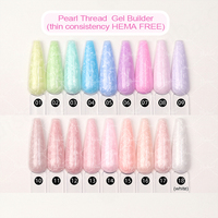 Gel de construction pour ongles Hema Free & Natural Pearl Thread, gel de construction perlé laiteux, gel de nivellement, extension d'ongles, gel dur
