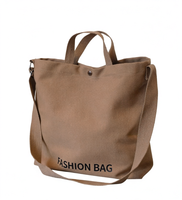 Sacs fourre-tout en toile Inside Out, faible MOQ, taille moyenne, grande capacité, réutilisables, écologiques, avec longues poignées, fermeture éclair et motif lettres