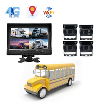 Moniteur 9 pouces IPS 4CH Écran quadruple divisé Entrée caméra AHD Pleine couleur Enregistreur vidéo de sécurité pour véhicule 4G/WiFi/GPS à distance