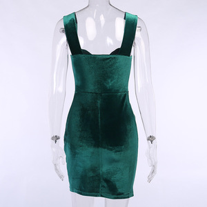 el último diseño de <span class=keywords><strong>terciopelo</strong></span> de las mujeres sin mangas de Club de noche Sexy de vendaje Bodycon lápiz vestido con sujetador - Product Image 6